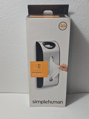 simplehuman Grocery Bag Dispenser in Silver and Black